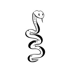 Fototapeta premium Viper. Viper simple black and white line art vector logo