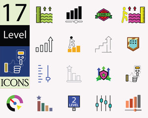 Game Level Up Indicator Vector Art