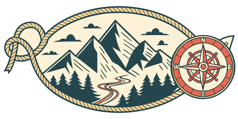 Mountain adventure with compass
