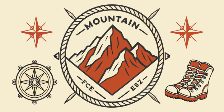 Mountain adventure illustration