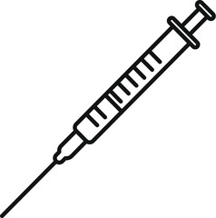 Fototapeta premium Syringe with needle preparing for medical vaccine injection in outline style