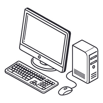 Computer workstation illustration
