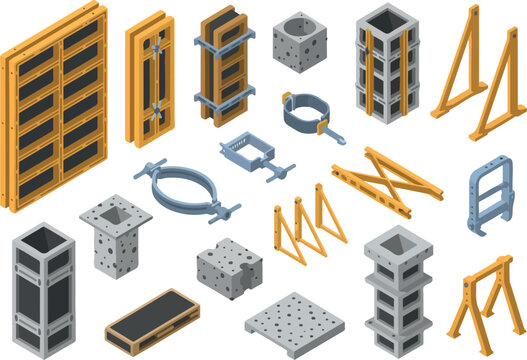 Isometric Rendering of Construction Formwork Equipment