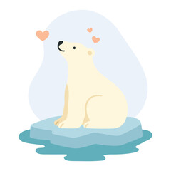 Obraz premium International Polar Bear Day Environmental Awareness Illustration