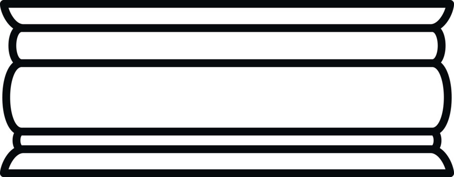 Outline vector icon representing architectural molding or cornice detail