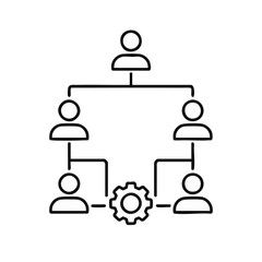 Fototapeta premium Team structure with workflow and connections
