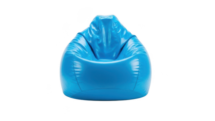 Blue inflatable bean bag chair