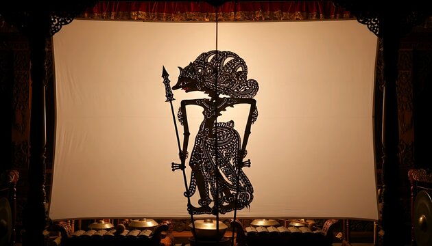 Wayang kulit shadow puppet performance