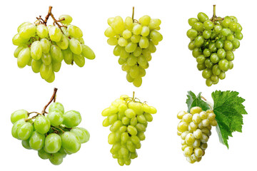 Naklejka premium A bunch of grapes with a leaf on the right