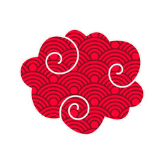 Red Traditional Asian Cloud