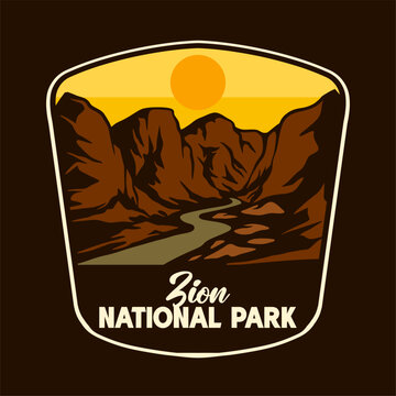 ZION NATIONAL PARK BADGE VECTOR LOGO