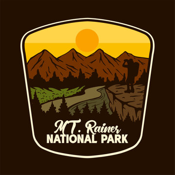 MT. RAINER NATIONAL PARK BADGE VECTOR LOGO