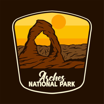 PARADISE OF ARCHES NATIONAL PARK BADGE VECTOR LOGO