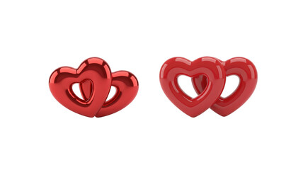 Double Heart Symbol on transparent background,png