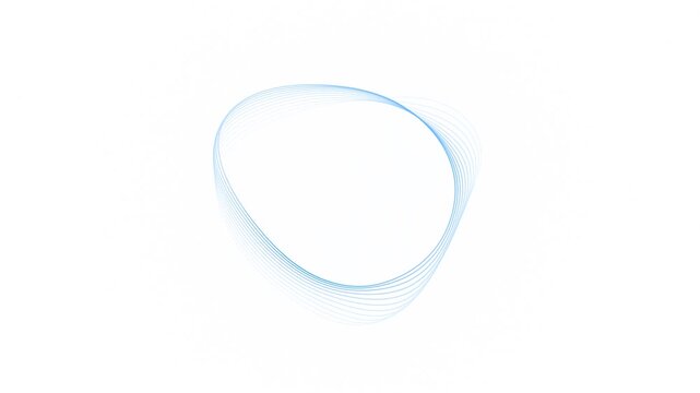 artificial intelligence circle wave animation glowing blue lines on white background, abstract vibrant shape virtual assistant technology video