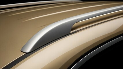 Luxury car roof spoiler with sleek silver finish.