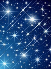 Sparkling starry night sky with shining stars and bright lights