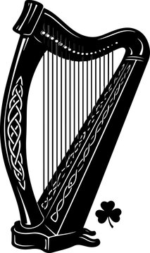 St. Patrick's Day harp silhouette Vector illustration