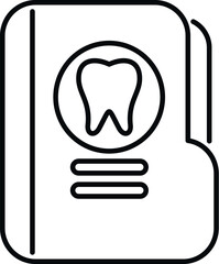 Obraz premium Dental records line icon representing dentistry care paperwork