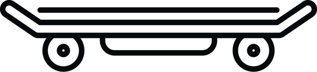 Obraz premium Skateboard outline vector illustration for extreme sports and outdoor recreation concept