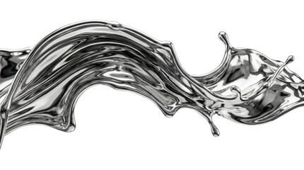 Liquid Metal Splashing in Mid-Air, Creating Dynamic Waves and Reflections from an Overhead Viewpoint
