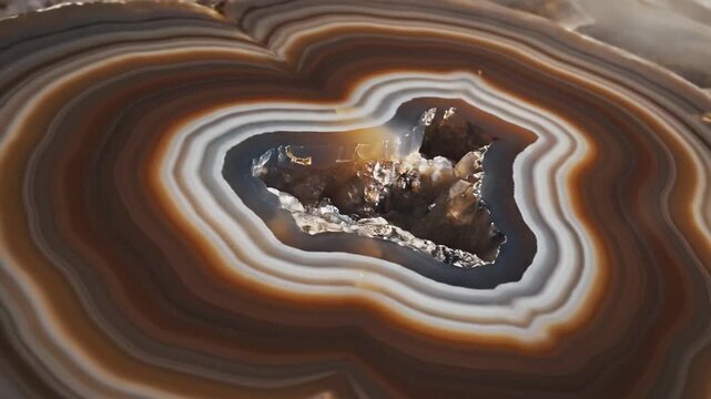 Agate Stone Layers Showing Geological History