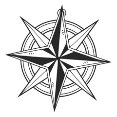 Obraz premium Minimalist Nautical Star Symbol Tattoo Design