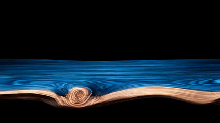 Dark blue grunge background. Toned texture of old wood. Blue vintage wooden background