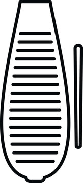Guiro percussion instrument with stick icon representing latin rhythm and sound