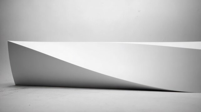 A white plaster architectural model with a parabolic curve. real-estate listings, architecture portfolios, designed for real-estate listing and luxury residence showcases.