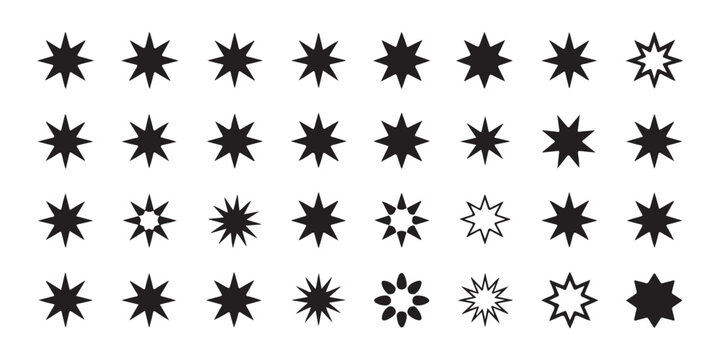 Vintage nautical compass and star shapes collection with hand drawn aesthetic for nautical themed designs