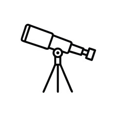 Telescope On Tripod Astronomy Icon