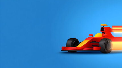 Obraz premium Dark Formula 1 race car against vibrant blue backdrop with flowing light trails
