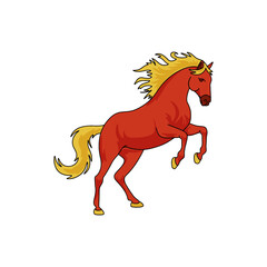Obraz premium Rearing Red Horse Vector