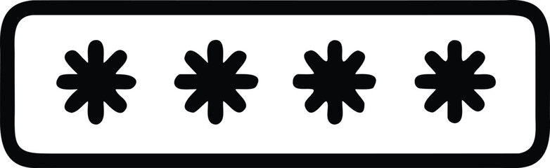 Obraz premium Padlock With Password Asterisks Security