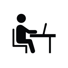 Person Sitting At Desk Working On Computer Work