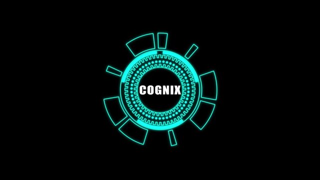 Cognix Neon Animation Technology Background neon cognix futuristic glowing blue circular pattern gear