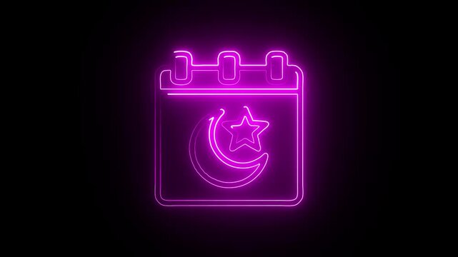 Neon glowing cyber wolf logo in digital data security concept with futuristic tech background