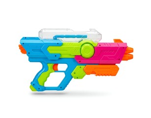 Colorful toy water gun for summer fun.