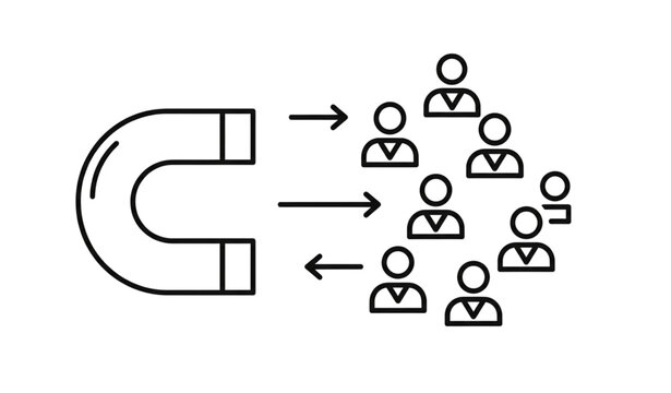 Lead generation simple line icon vector illustration for modern UI
