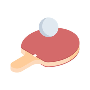 Handy isometric style icon of ping pong match