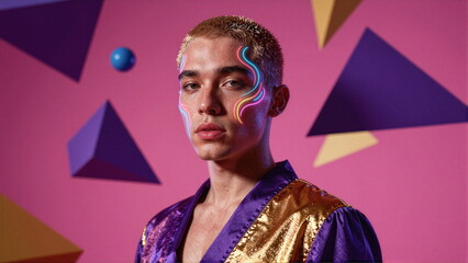 Obraz premium Kalejdoskop Snów: Surrealistyczna Podróż Przez Pęknięte Wymiary Czasu, Przestrzeni i Nieskończonej Wyobraźni, Pop Art