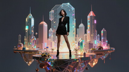 Obraz premium Kalejdoskop Snów: Surrealistyczna Podróż Przez Pęknięte Wymiary Czasu, Przestrzeni i Nieskończonej Wyobraźni, Pop Art