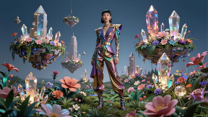 Obraz premium Kalejdoskop Snów: Surrealistyczna Podróż Przez Pęknięte Wymiary Czasu, Przestrzeni i Nieskończonej Wyobraźni, Pop Art