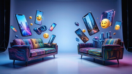 Obraz premium Kalejdoskop Snów: Surrealistyczna Podróż Przez Pęknięte Wymiary Czasu, Przestrzeni i Nieskończonej Wyobraźni, Pop Art