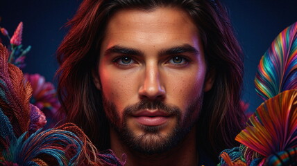 Naklejka premium Kalejdoskop Snów: Surrealistyczna Podróż Przez Pęknięte Wymiary Czasu, Przestrzeni i Nieskończonej Wyobraźni