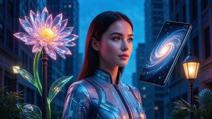 Naklejka premium Kalejdoskop Snów: Surrealistyczna Podróż Przez Pęknięte Wymiary Czasu, Przestrzeni i Nieskończonej Wyobraźni