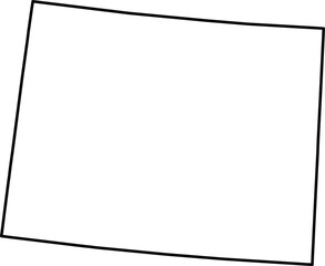 Obraz premium Map of Wyoming Simple Outline Transparent Background Vector