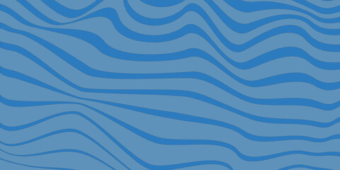Fototapeta premium Abstract Wavy Lines Background - Blue Contour Flow. Brochure vector eps
