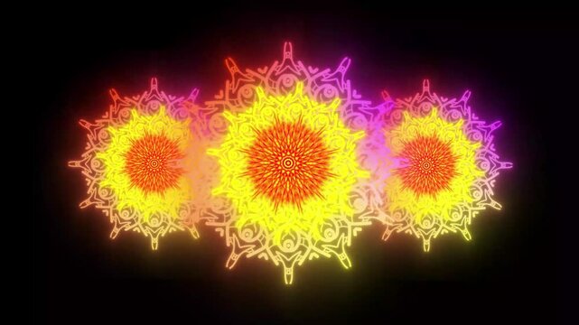 Esoteric cosmic mandala with rayses, luxury mandala ornament background, dark purple mandala ornament background looping smoothly on black screen background with mandala animation. 4K video